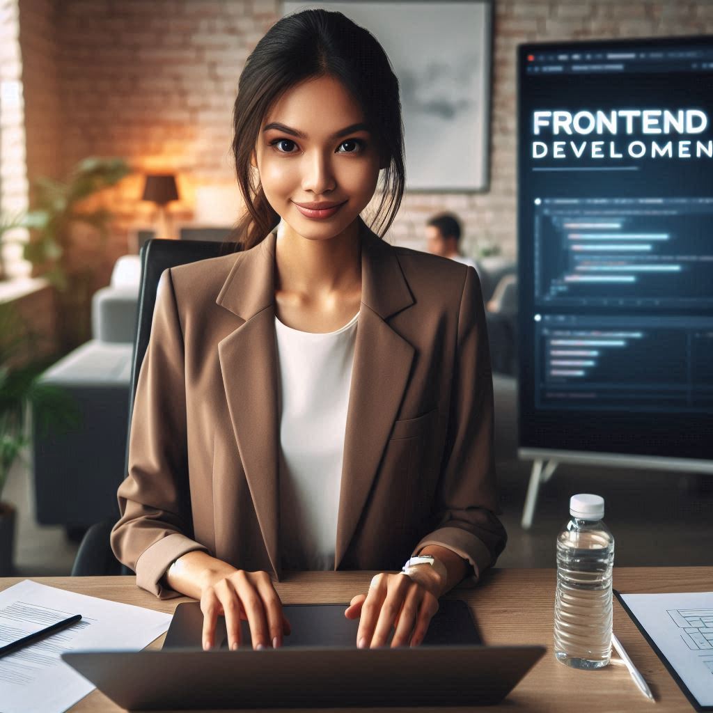 Female user working on laptop